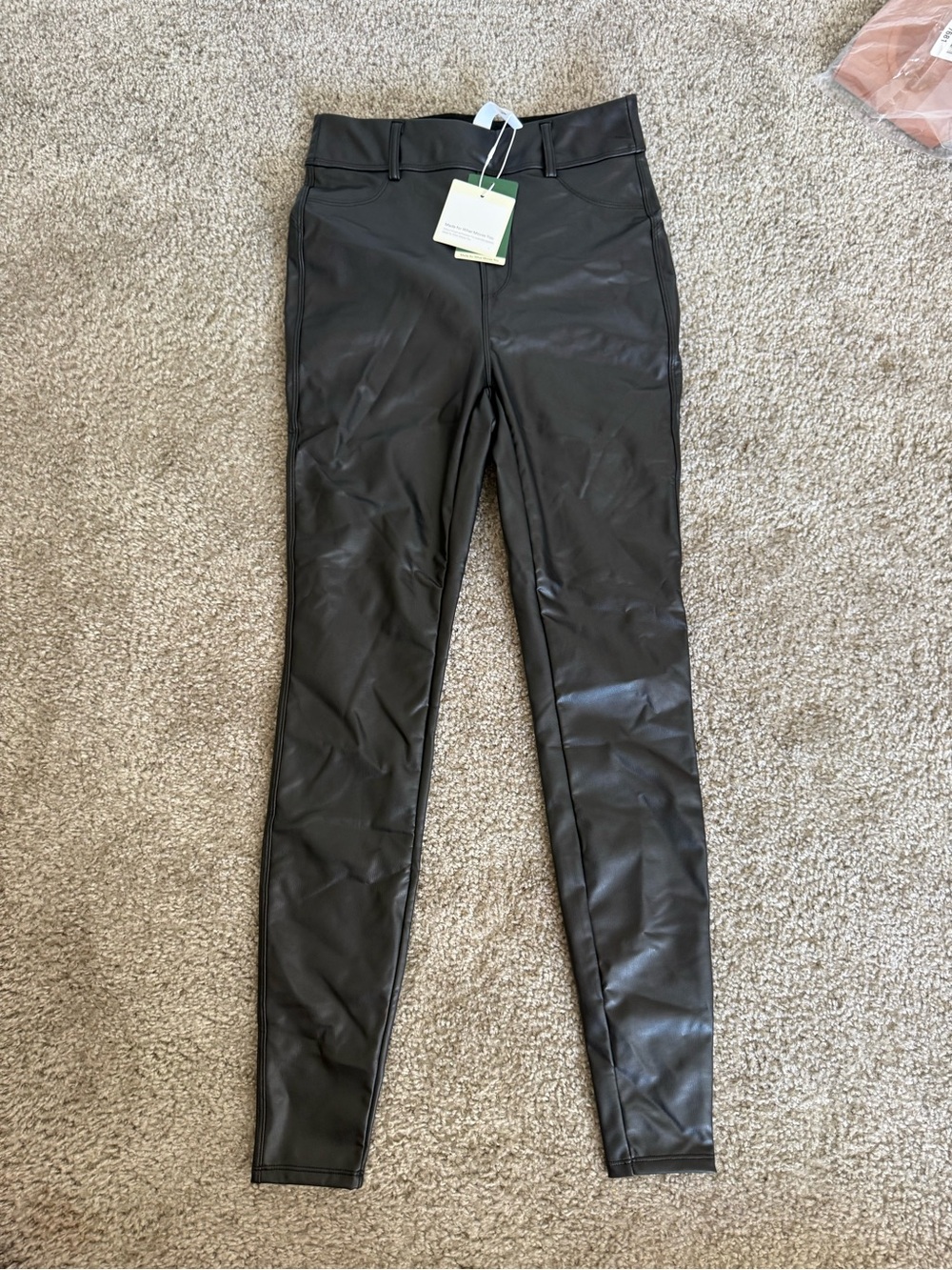 HALARA Black Faux-Leather High-Rise Skinny Pants